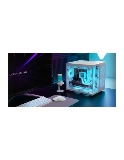 MARSGAMING CASE MC-NOVAM IN ALLUMINIO DUAL-CHAMBER TG 90º WHITE
