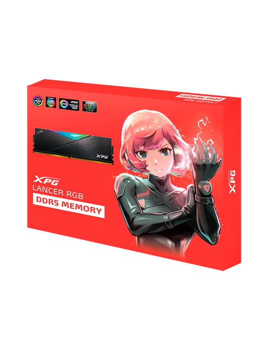 MEM DDR5 ADATA XPG LANCER RGB 32GB (2x16GB) 6000MH BLACK AX5U6000C3016G-DCL